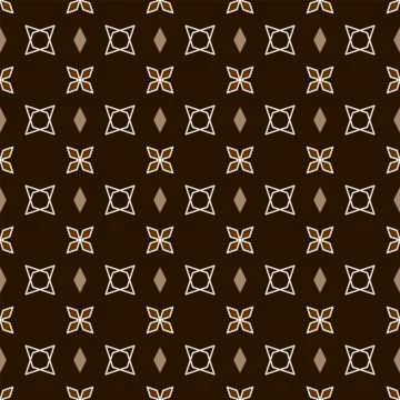 Seamless Geometric Pattern Of Rhombuses. White And Brown Pattern On A Dark Ba Stock Illustration