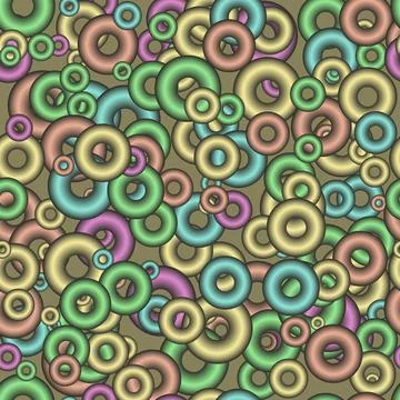 Seamless geometric pattern of rings with gradient fill with metallic shades Stockillustratie