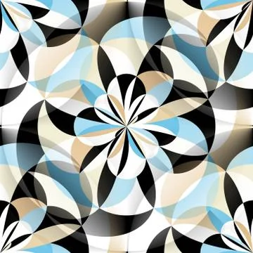 Seamless geometric pattern with rounded elements Illustrazione stock