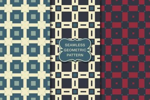 Seamless geometric pattern set Stock Illustration