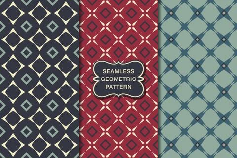 Seamless geometric pattern set Stock Illustration