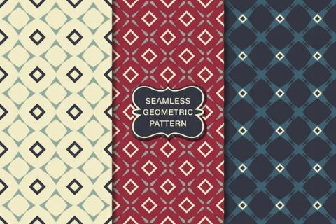 Seamless geometric pattern set Stock Illustration