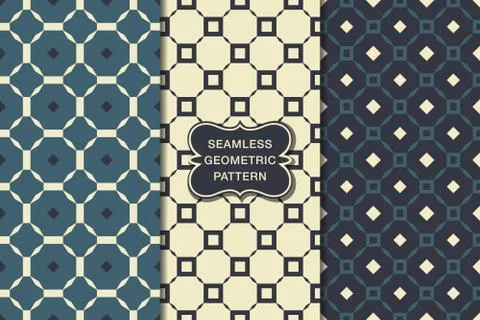 Seamless geometric pattern set Stock Illustration