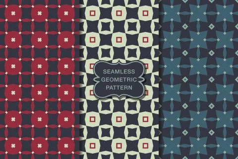 Seamless geometric pattern set Stock Illustration