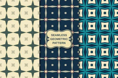 Seamless geometric pattern set Stock Illustration