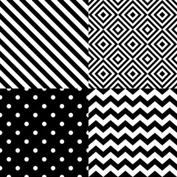 Seamless geometric pattern set Stock Illustration
