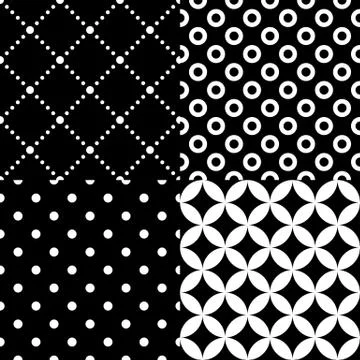 Seamless geometric pattern set Illustrazione stock