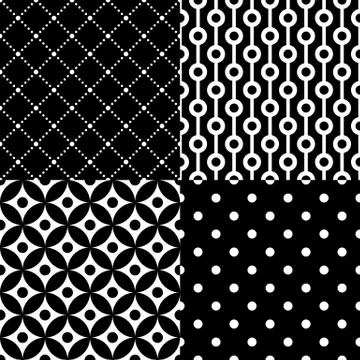Seamless geometric pattern set Stock Illustration