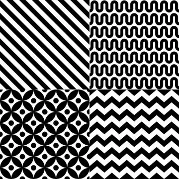 Seamless geometric pattern set Stock Illustration