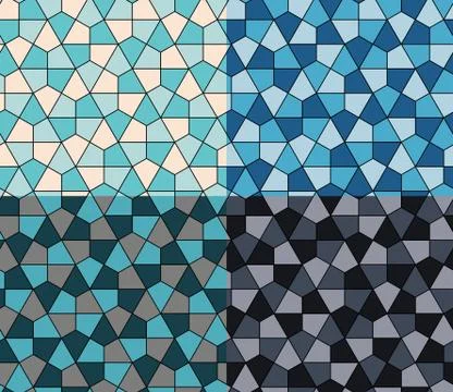 Seamless geometric pattern set simple flat vector illustration. Lined geometr Stock Illustration