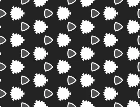 Seamless geometric pattern. Shaped white leaves and grey, white triangles on  イラスト素材