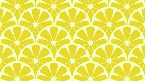 Seamless geometric pattern with sliced lemons. Animated background and illust Stock Footage 150727660