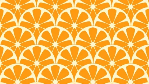 Seamless geometric pattern with sliced oranges. Animated background and illus Stock Footage 153395439