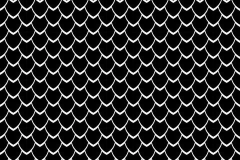 Seamless geometric pattern, snake, fish, mermaid, dragon scales イラスト素材