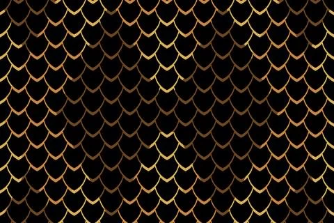Seamless geometric pattern, snake, fish, mermaid, dragon scales texture 库存插图