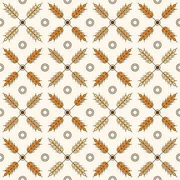 Seamless geometric pattern with spikelets, circles Stock Illustration