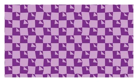 Seamless geometric pattern with squares and triangles in shades of purple. Stock Illustration