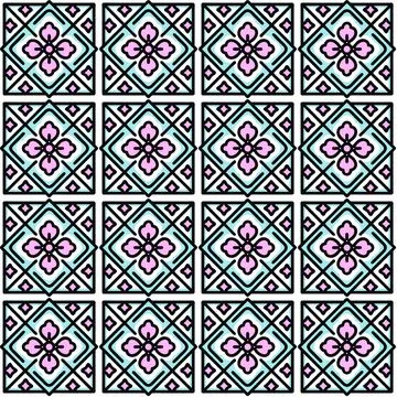Seamless geometric pattern with squares Stock Illustration
