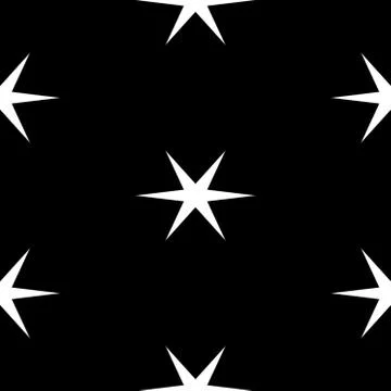 Seamless geometric pattern with stars over white background Stock Illustration