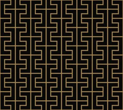 Seamless geometric pattern by stripes line . Seamless vector background. Blac Illustrazione stock