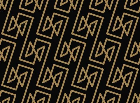 Seamless geometric pattern by stripes line . Seamless vector background. Blac Stock Illustration