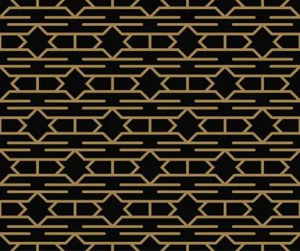 Seamless geometric pattern by stripes line . Seamless vector background. Blac 스톡 일러스트