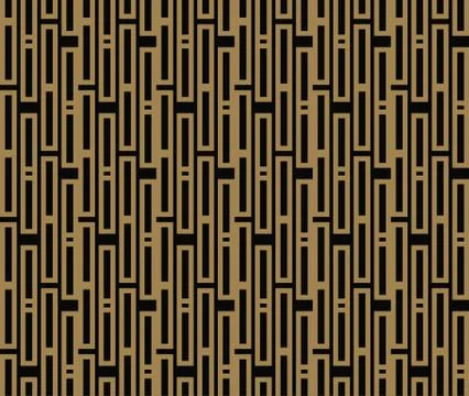 Seamless geometric pattern by stripes line . Seamless vector background. Blac Stock Illustration