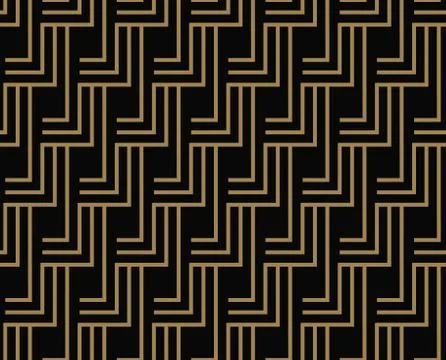 Seamless geometric pattern by stripes line . Seamless vector background. Blac Illustrazione stock