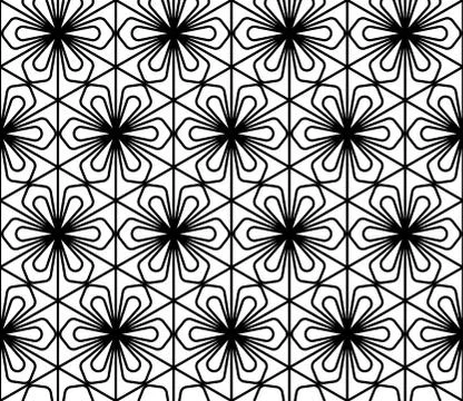 Seamless geometric pattern in style Kumiko Stock Illustration