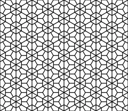 Seamless geometric pattern in style Kumiko Stock Illustration