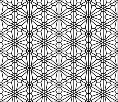 Seamless geometric pattern in style Kumiko Stock Illustration
