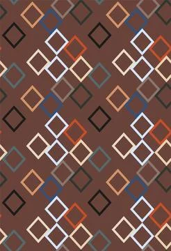 Seamless geometric pattern for textiles, websites, colored diamonds on brow.. Stock Illustration