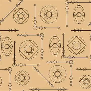 Seamless geometric pattern texture in black and brown. Simple background Stock Illustration