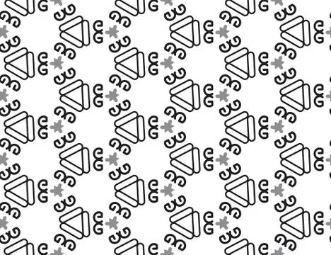 Seamless geometric pattern, texture or background vector in black, white, gre Illustrazione stock