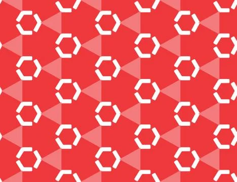 Seamless geometric pattern, texture or background vector in red, white colors Stock Illustration