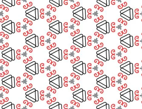 Seamless geometric pattern, texture or background vector in red, black, grey  Stock Illustration