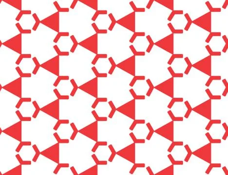 Seamless geometric pattern, texture or background vector in red, white colors Stock Illustration