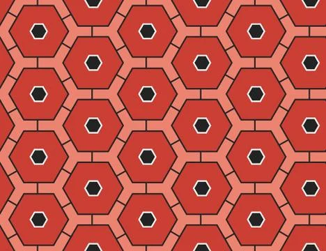 Seamless geometric pattern, texture or background vector in red, black, white イラスト素材