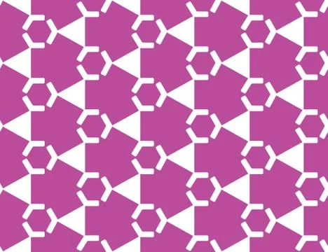 Seamless geometric pattern, texture or background vector in white, violet col Illustrazione stock