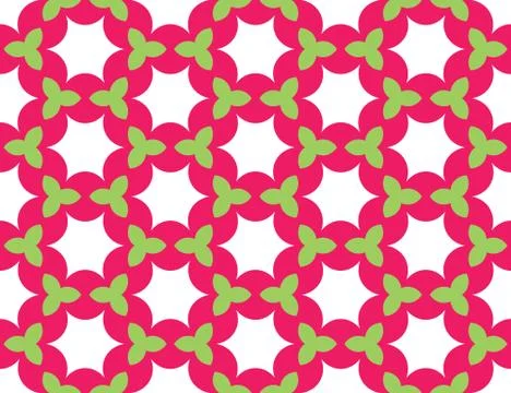 Seamless geometric pattern, texture or background vector in red, green, white Stock Illustration