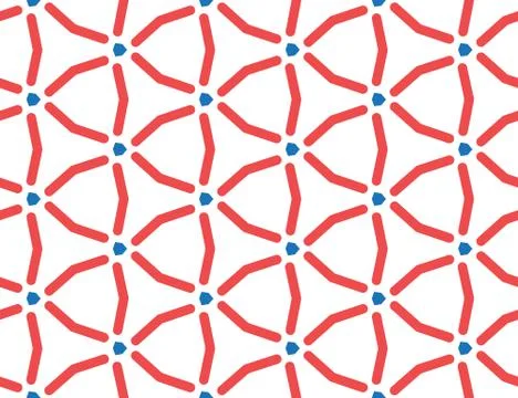 Seamless geometric pattern, texture or background vector in red, blue colors  Illustrazione stock