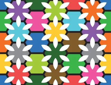 Seamless geometric pattern, texture or background vector, different colors. Stock Illustration