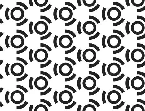 Seamless geometric pattern, texture or background vector in black, white colo Stock Illustration