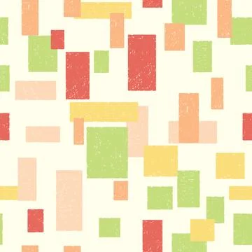 Seamless Geometric Pattern with Textured Squares and Rectangles  Abstract Col Stockillustratie