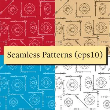 Seamless geometric pattern textures set in black and brown. Simple background Stockillustratie