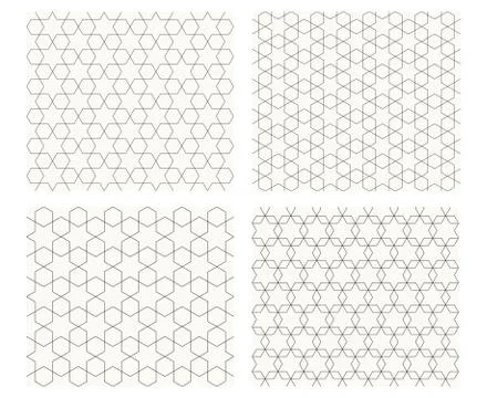Seamless geometric pattern with thin line, vector Illustrazione stock