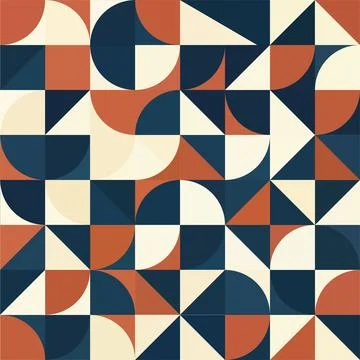 Seamless geometric pattern with triangles and circles Stock Illustration