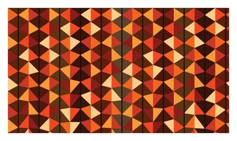 Seamless geometric pattern with triangles and squares in warm orange and br.. Illustrazione stock