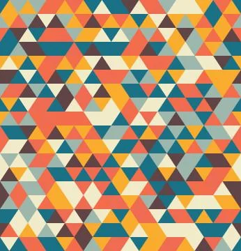 Seamless geometric pattern with triangles. Can be used in textiles, for book Stock Illustration