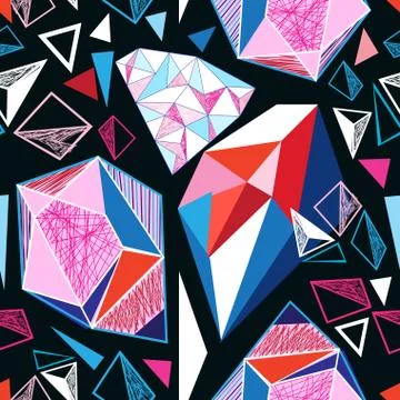 Seamless geometric pattern of triangles Stock Illustration